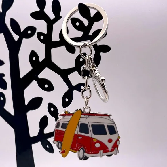 SURF’S UP | Red VW Bus | Bag Charm | Keychain (Brand New!) ✨ - Picture 6 of 11